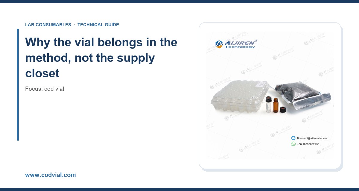 Why the vial belongs in the method, not the supply closet