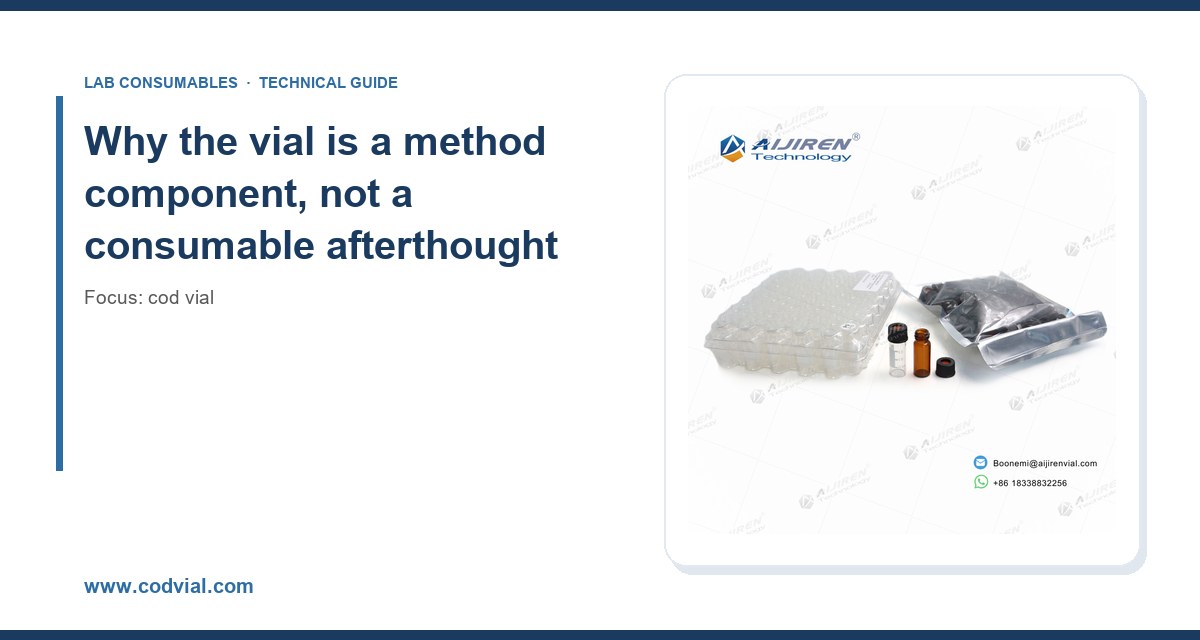 Why the vial is a method component, not a consumable afterthought