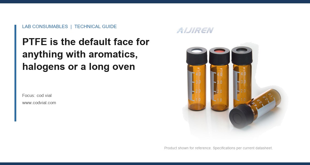 PTFE is the default face for anything with aromatics, halogens or a long oven