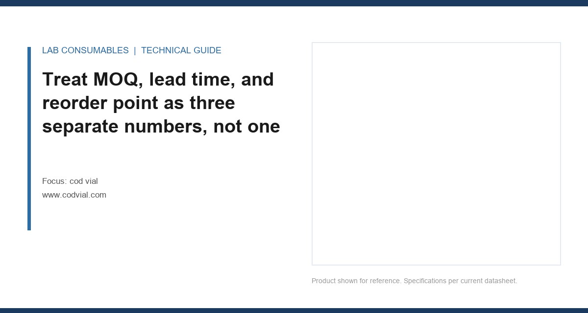 Treat MOQ, lead time, and reorder point as three separate numbers, not one